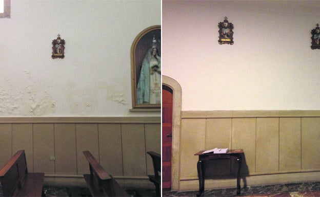 Obras realizadas por Acuasec en la iglesia del convento de las Clarisas, en A Coruña, para eliminar la humedad.