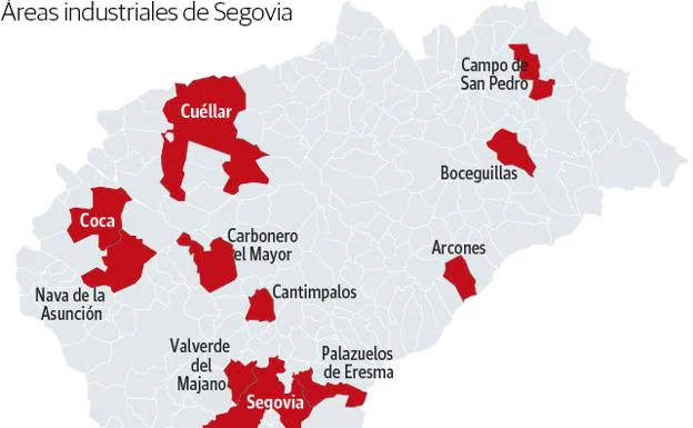 Gráfico. Áreas industriales en Segovia.