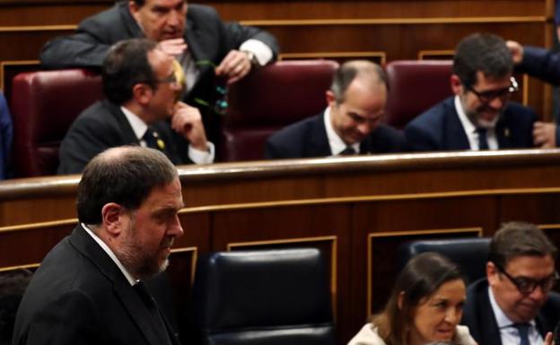 Oriol Junqueras, en el pleno de constitución de las Cortes.