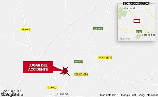 Muere un joven motorista de la localidad vallisoletana de Tiedra al caerse en un camino del pueblo