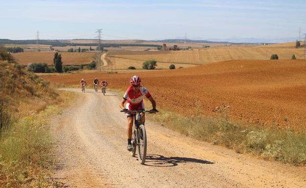 Cuatro ciclistas.