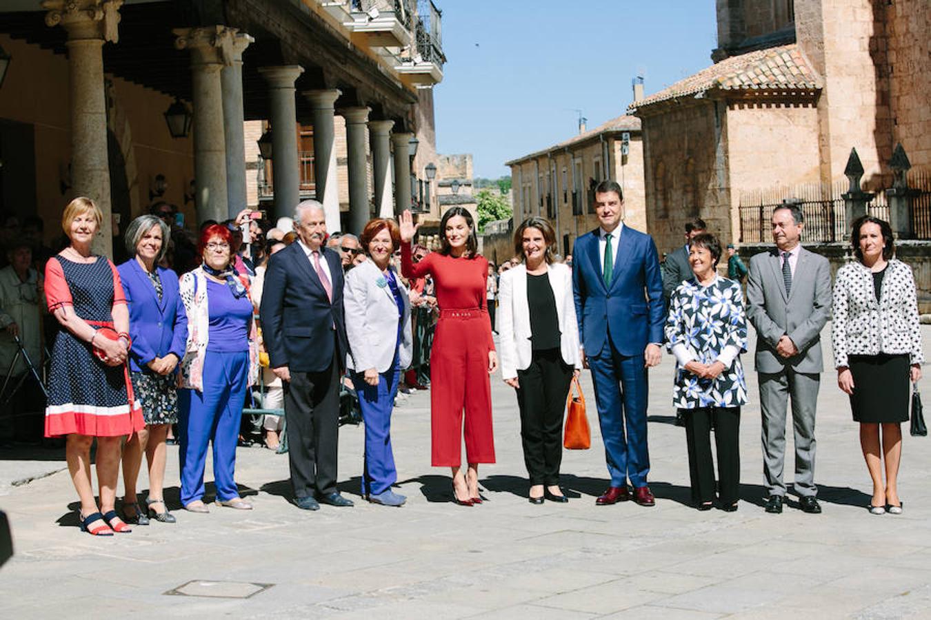 La Reina Letizia ha visitado hoy la localidad soriana de El Burgo de Osma para clausurar un seminario sobre periodismo y mundo rural.