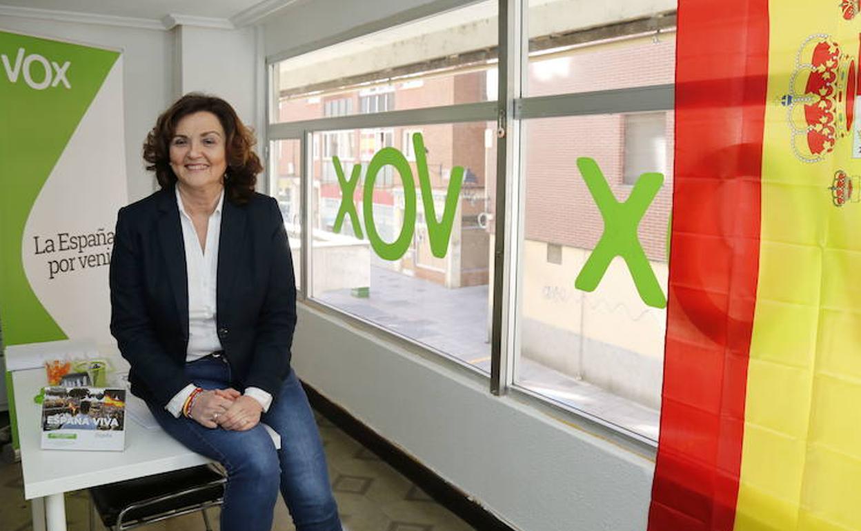 Sonia Lalanda, en la sede de Vox.