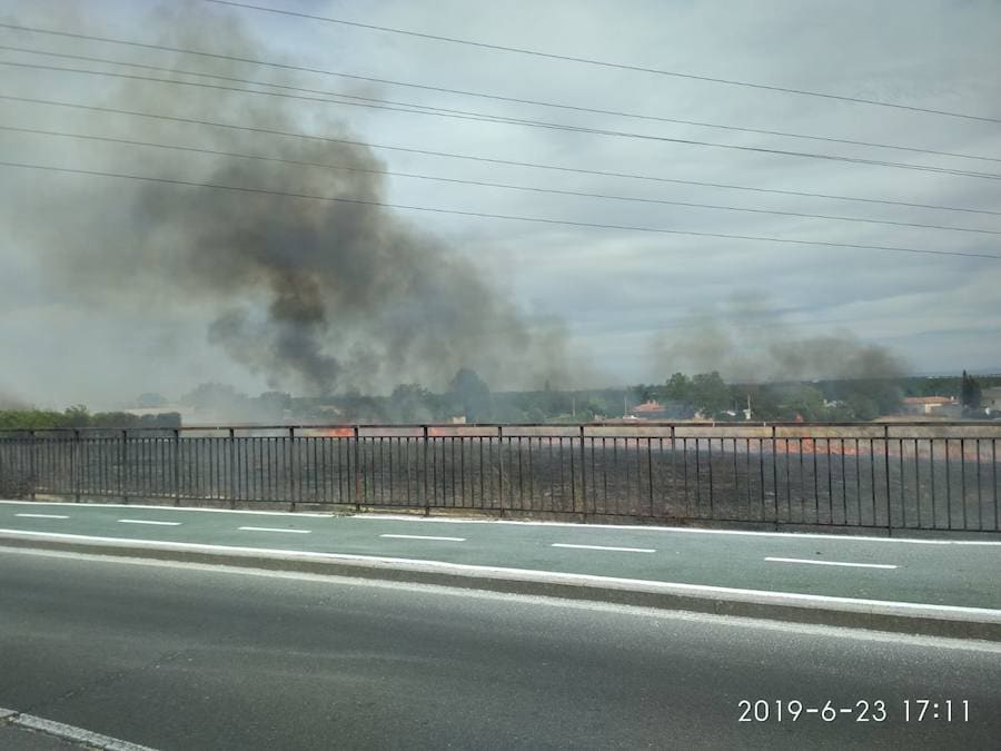 Fotos: Fuego en la zona entre Puente Ladrillo y Cabrerizos en Salamanca