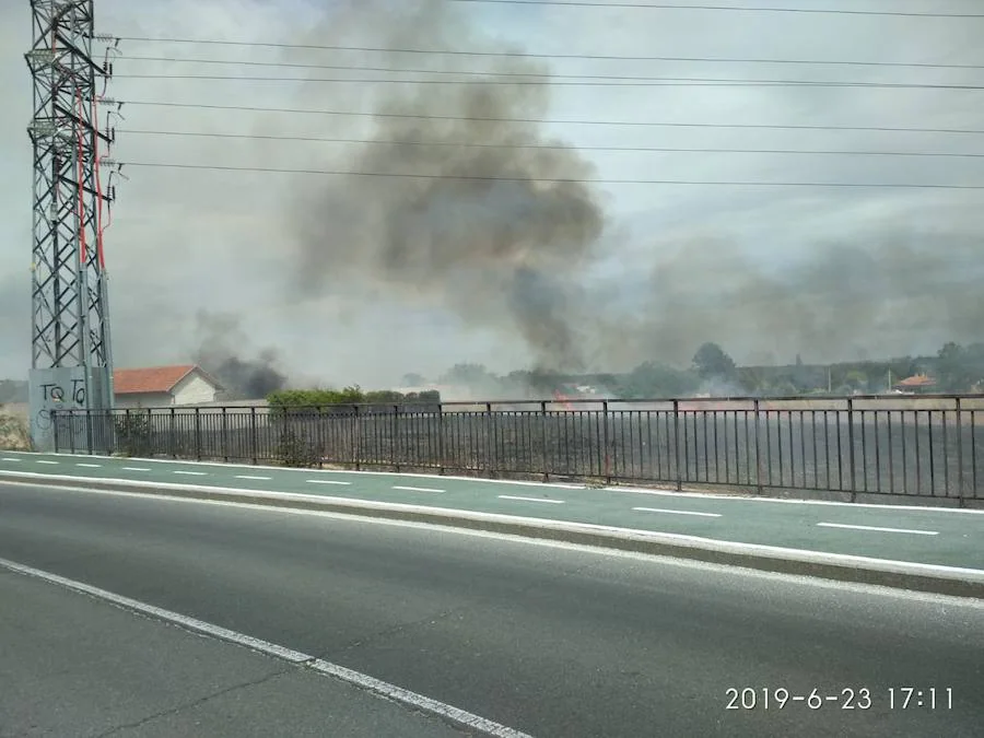 Fotos: Fuego en la zona entre Puente Ladrillo y Cabrerizos en Salamanca