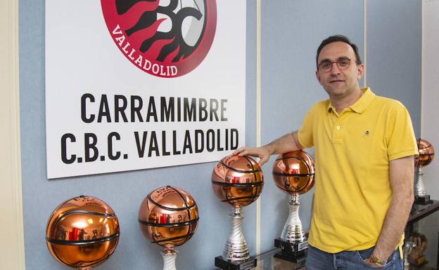 Hugo López, en las oficinas del club. 