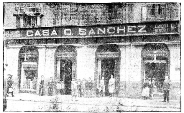 El comercio de tejidos Casa C. Sánchez. 