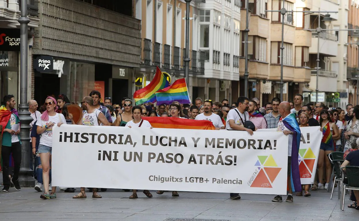 Manifestación del Orgullo, el pasado viernes en Palencia.
