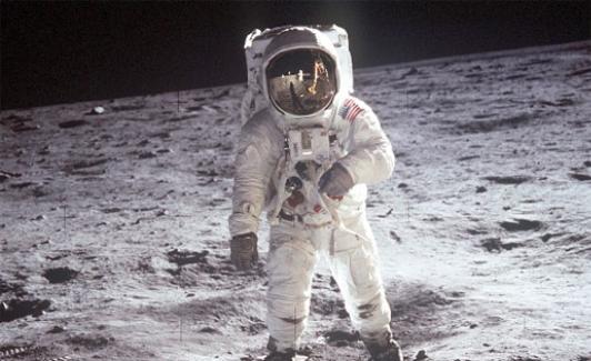 El astronauta Aldrin pasea por la Luna el 21 de julio de 1969.