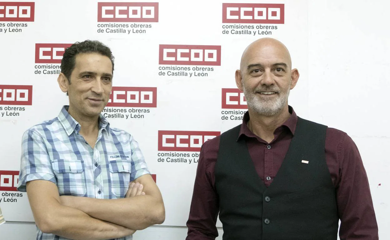 Vicente Andrés Granado y Emilio Pérez Prieto, secretarios regional y provincial de Comisiones Obreras. 