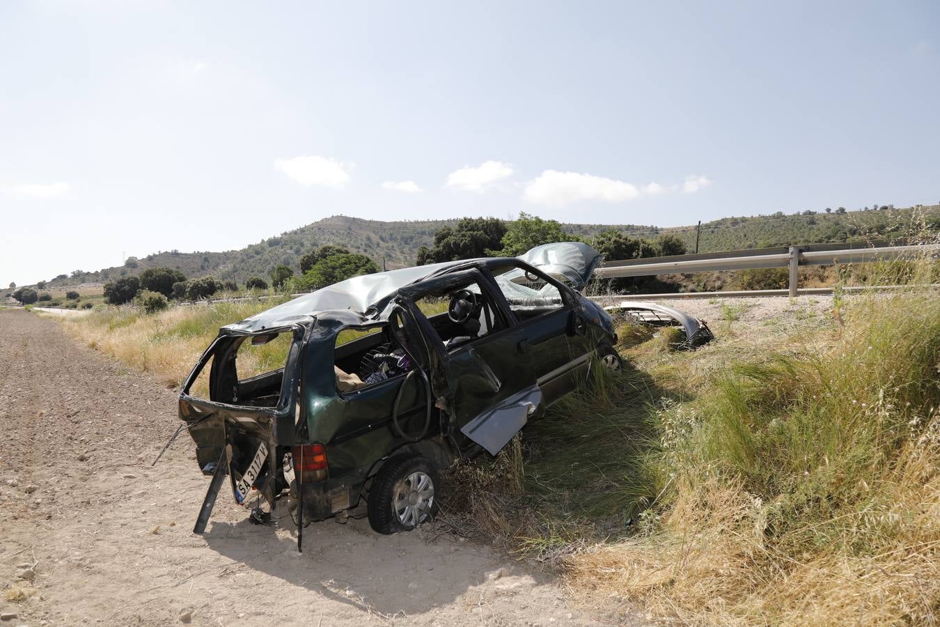 Fotos: Tres heridos en una accidente de tráfico en la carretera N-122 en Valladolid