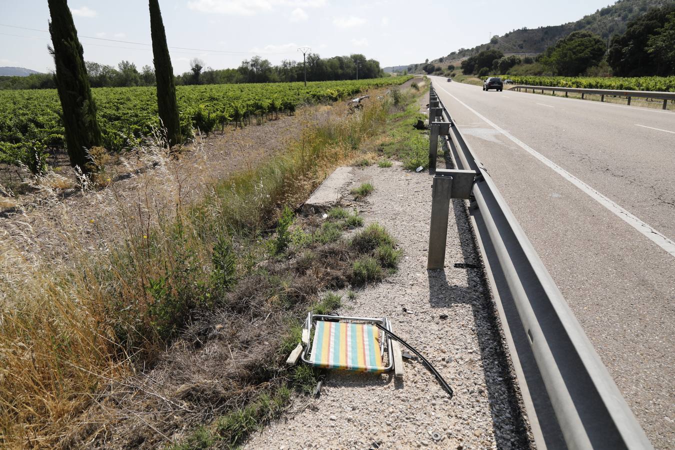 Fotos: Tres heridos en una accidente de tráfico en la carretera N-122 en Valladolid