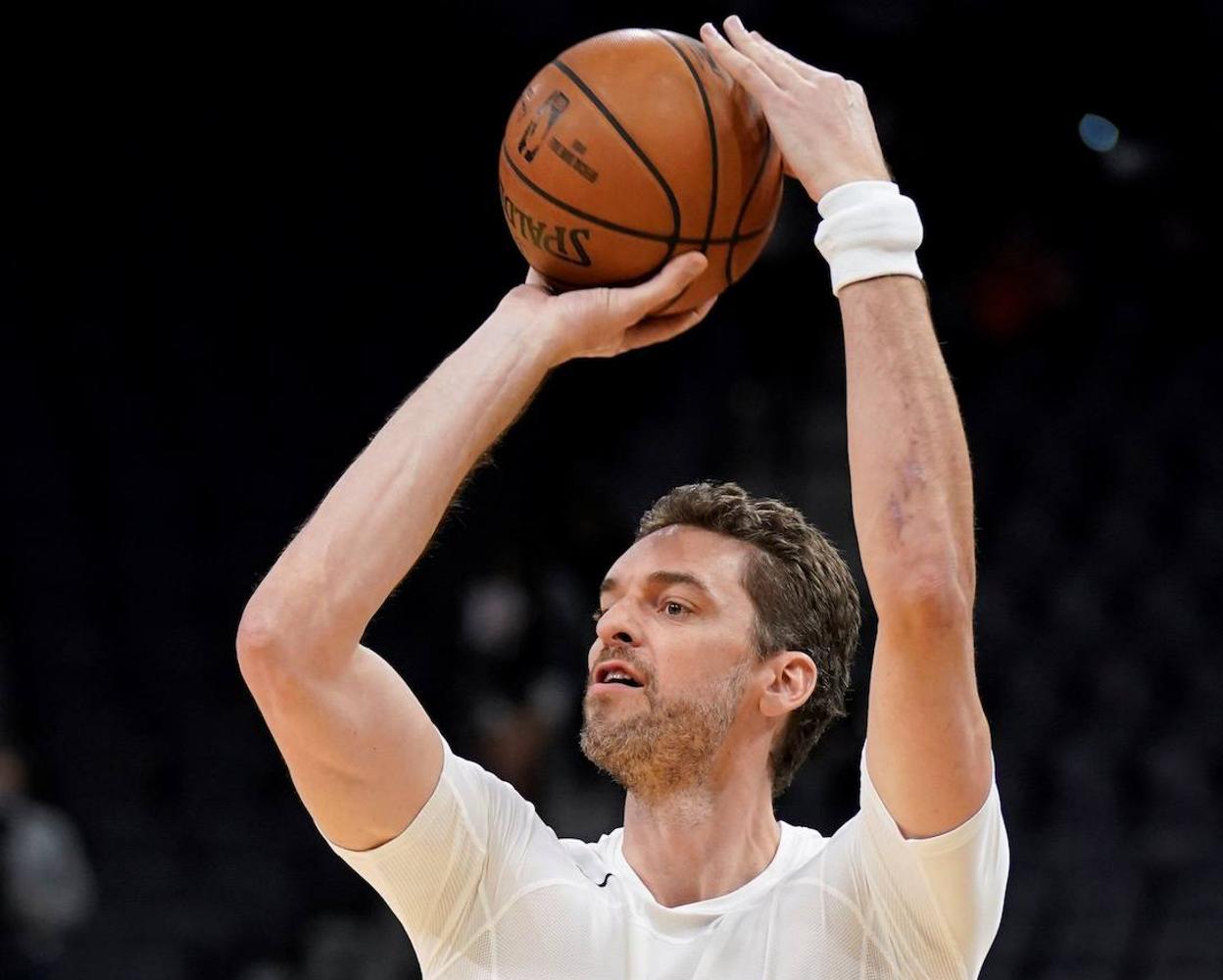 Pau Gasol, en su etapa en los Spurs. 