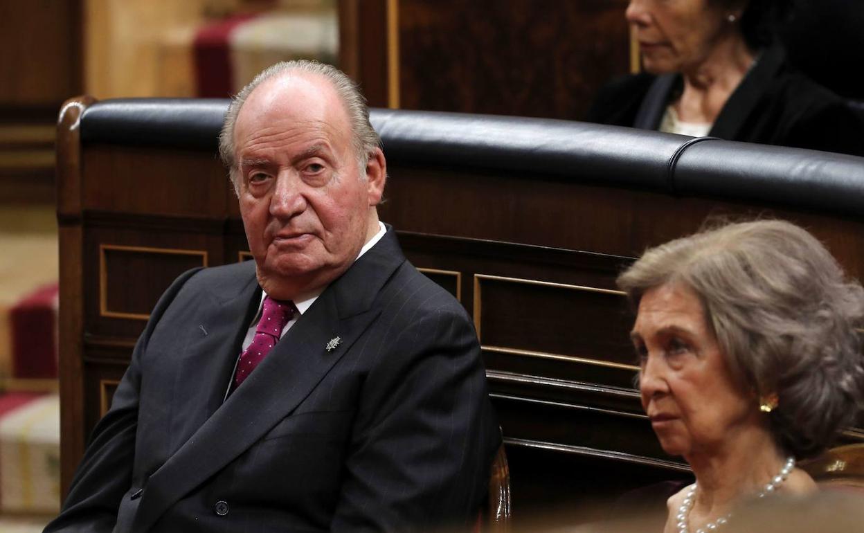 Los Reyes eméritos Juan Carlos y Sofía.