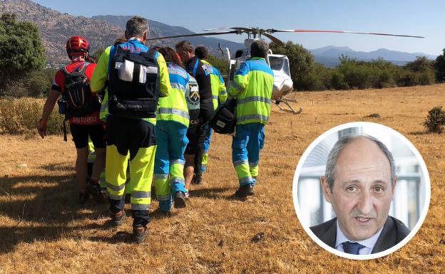 El traslado de la víctima en helicóptero se produjo el sábado por la mañana en la sierra madrileña.
