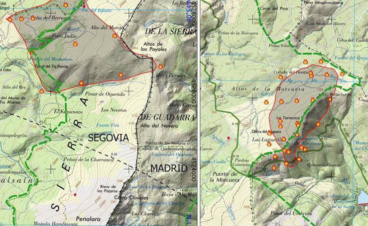 Superficie afectada en el incendio de La Granja