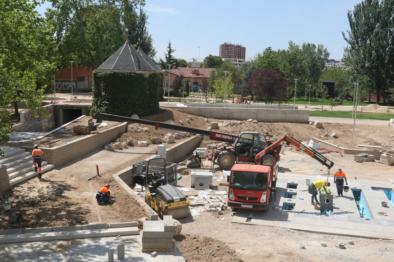 Fotos: Continúan las obras en el parque Juan de Austria de Valladolid