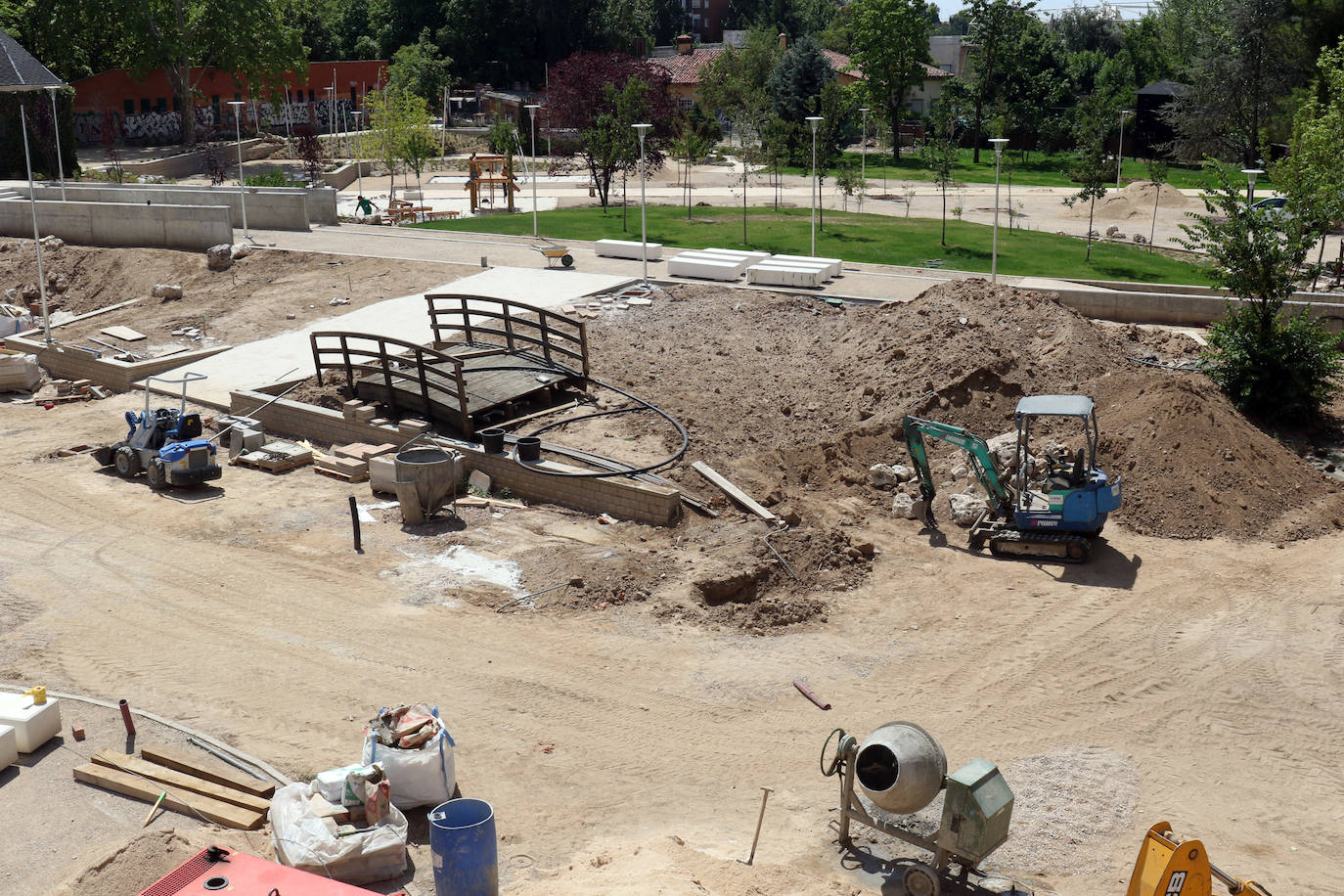 Fotos: Continúan las obras en el parque Juan de Austria de Valladolid