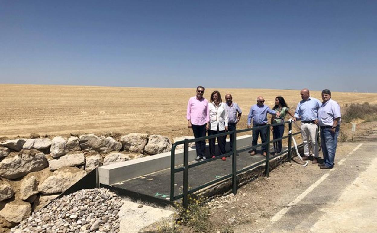 La presidenta de la Diputación, Ángeles Armisén, acompañada del Urbano Alonso y el alcalde de la Localidad, Luis Calderón, visitan la carretera de Paredes de Nava. 