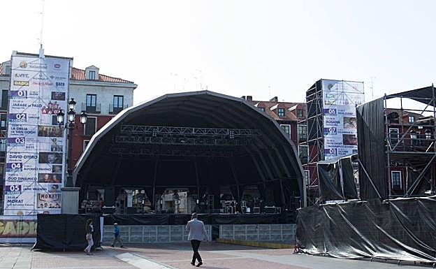 Escenario, en una pasada edición de las fiestas de Valladolid. 