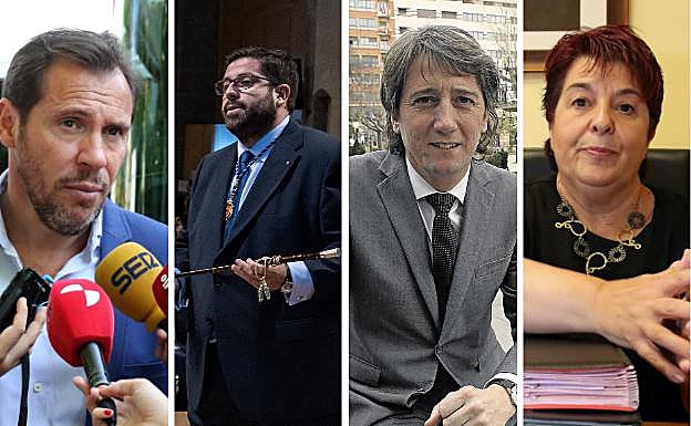 De izquerda a derecha: Óscar Puente (Valladolid), Jesús Manuel Sánchez (Ávila), Carlos Martínez (Soria) y Clara Luquero (Segovia) 
