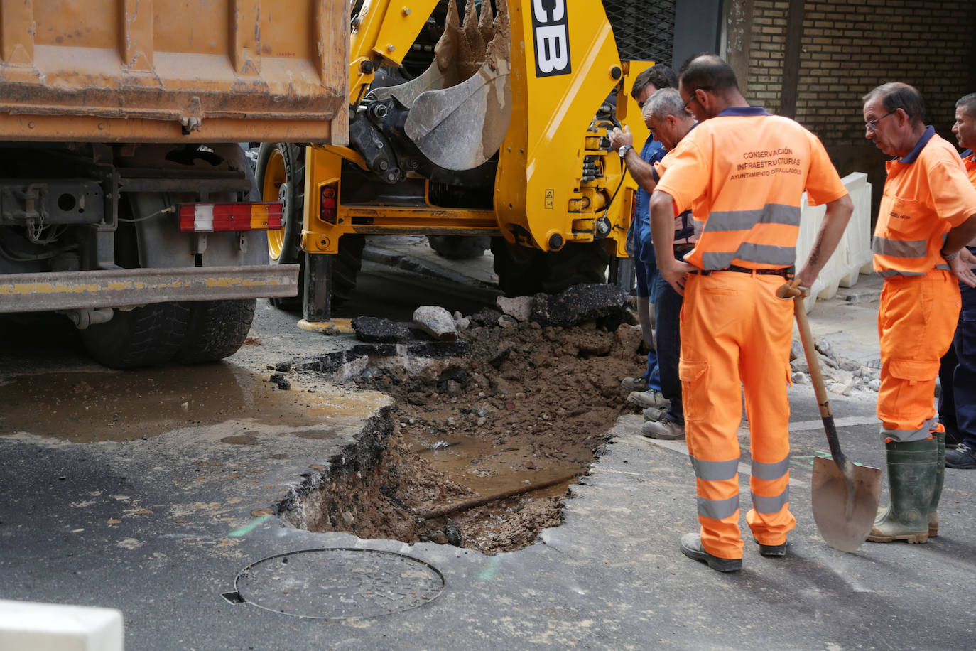 Obras en la calle Mota.