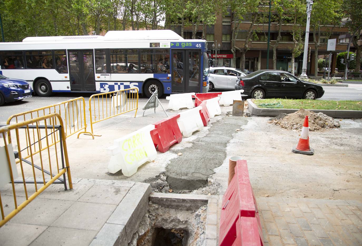 Obras en Paseo Zorrilla.