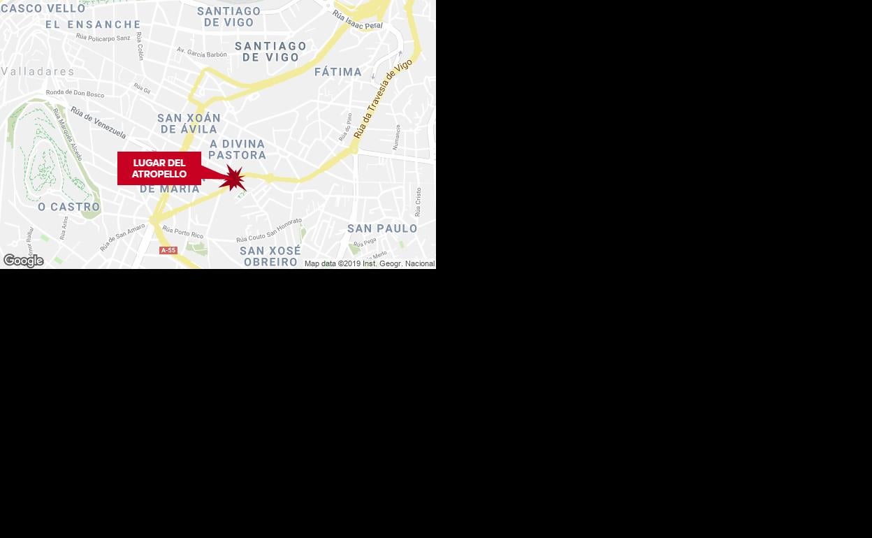 Fallece una vallisoletana de 82 años atropellada por un ciclomotor en Vigo