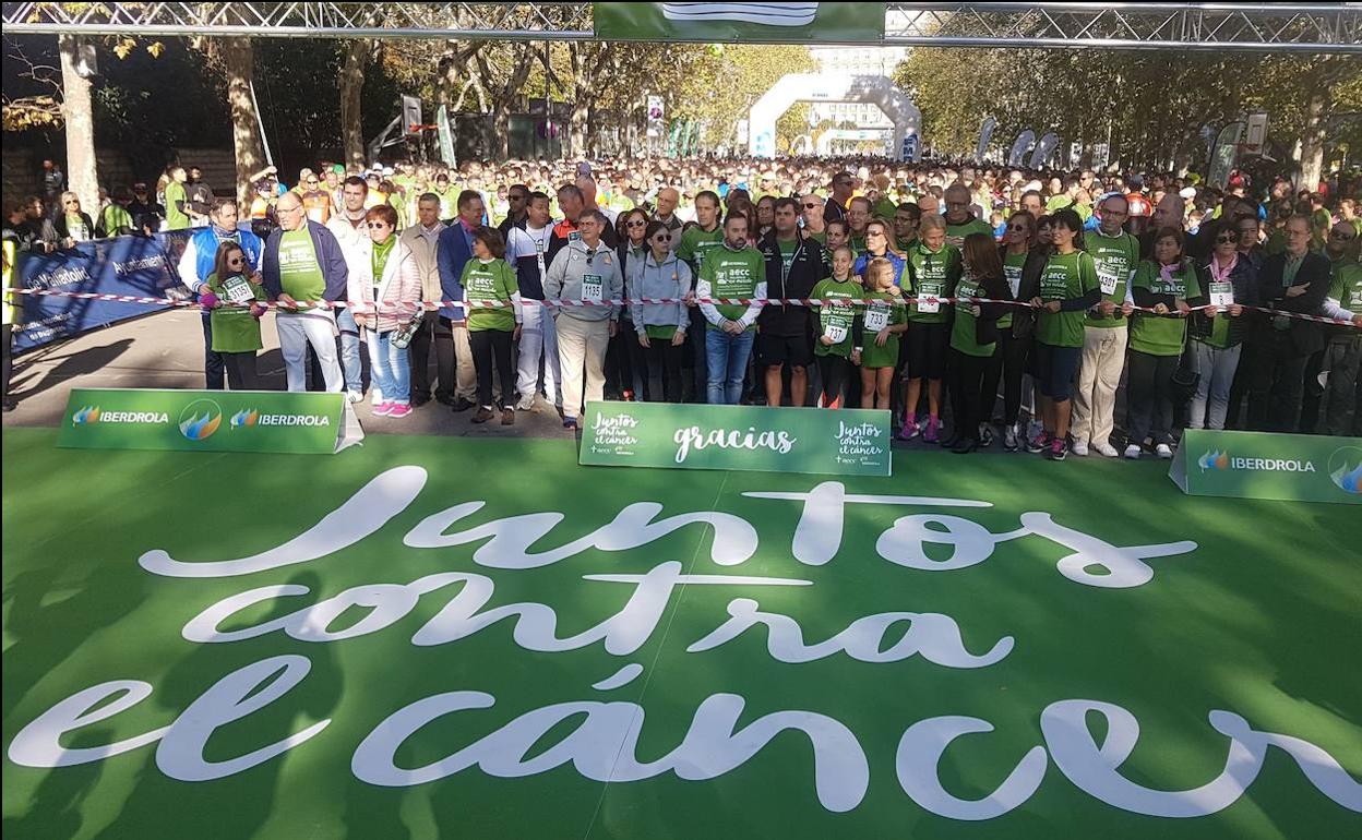 Marcha contra el cáncer en Valladolid en 2017.