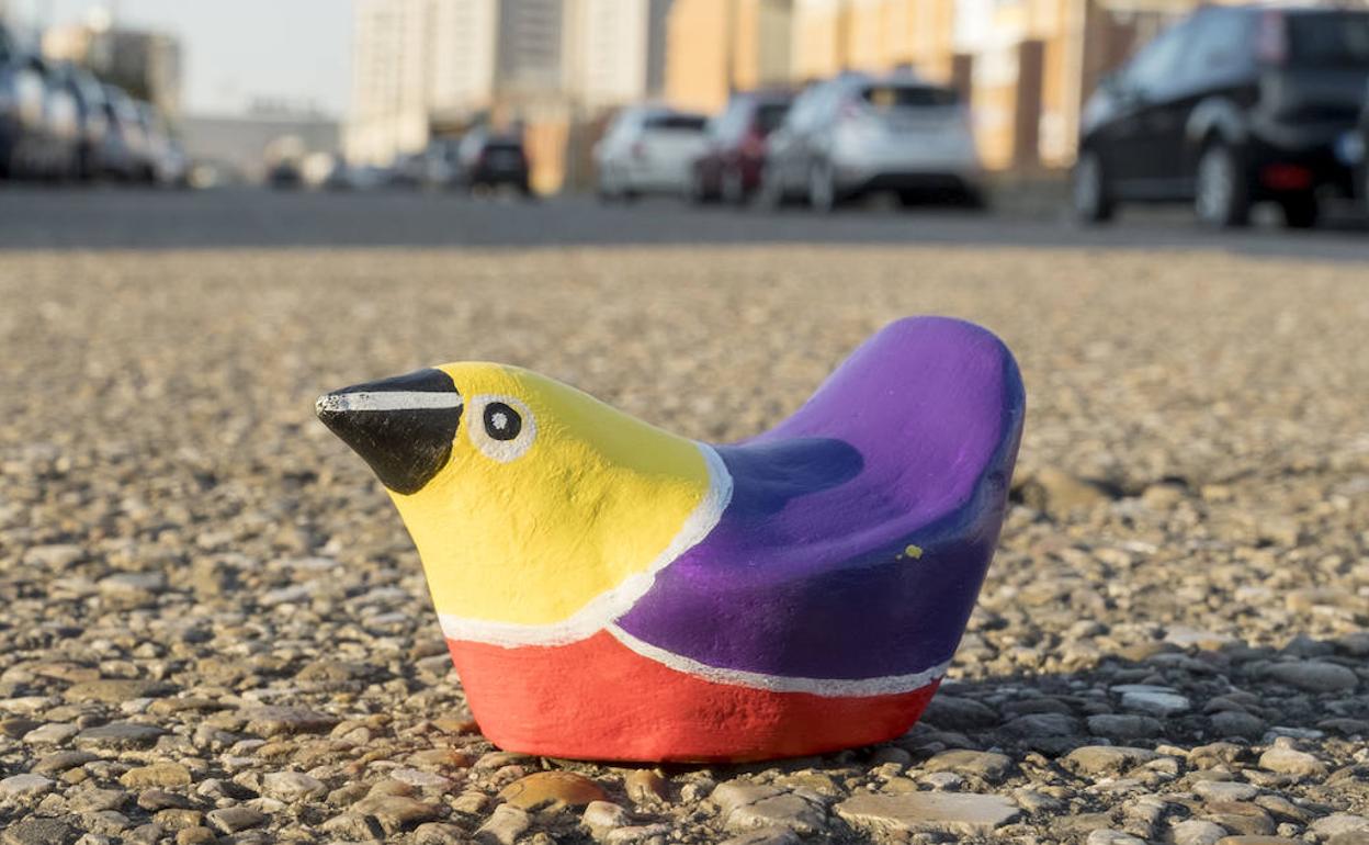 Uno de los pájaros encontrados. 