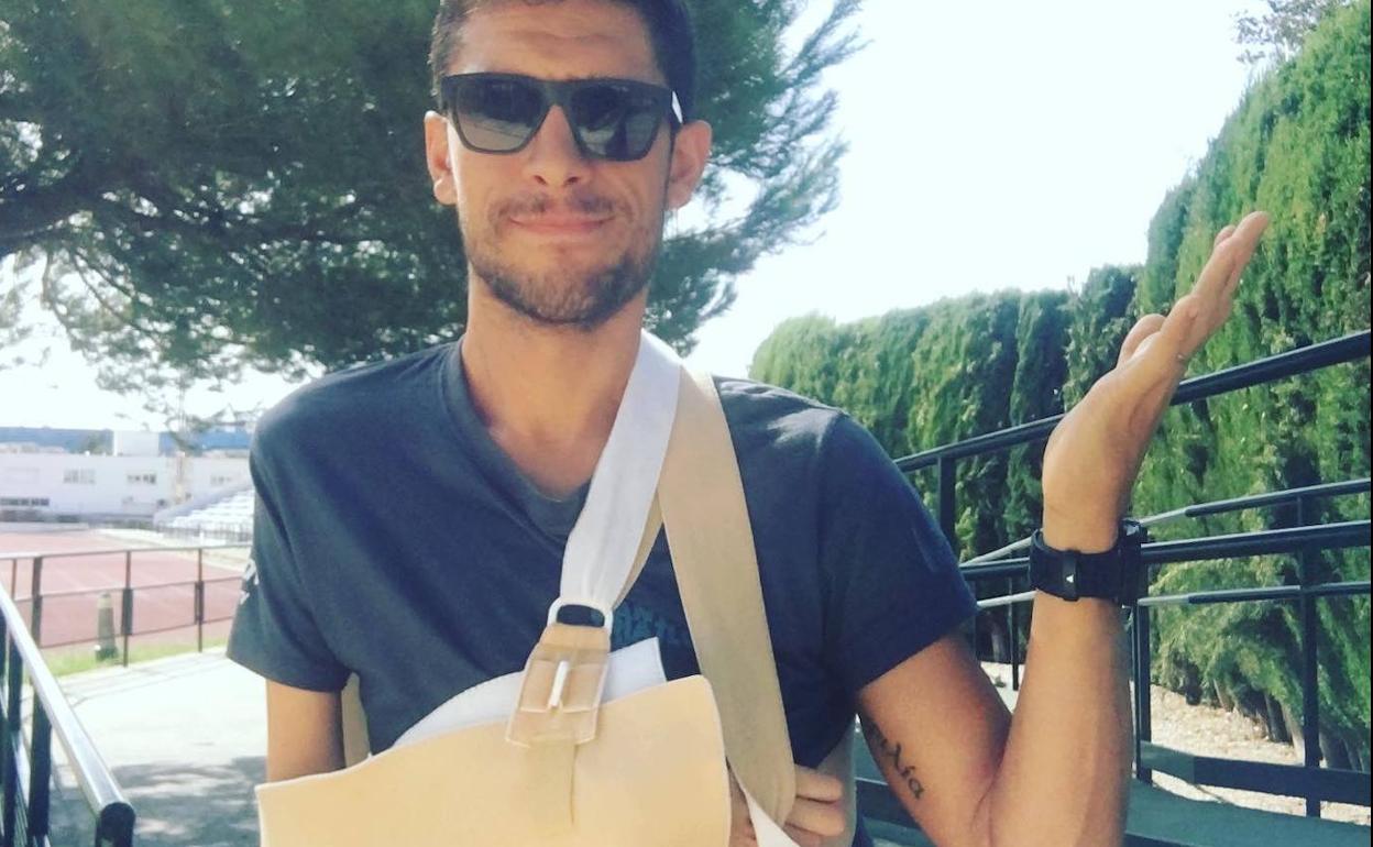 Palomero, con su lesión.