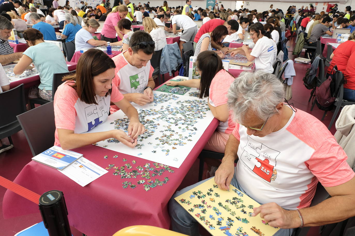 Unos 700 aficionados de 40 países diferentes participan este fin de semana en el I Campeonato del Mundo de Puzles que se celebra en la Cúpula del Mileno de Valladolid y que ha dado inicio hoy sábado con el torneo por equipos, al que seguirán mañana las disciplinas individual y por parejas. En total, el certamen, que cuenta con el apoyo del Ayuntamiento, repartirá 2.500 euros en premios.