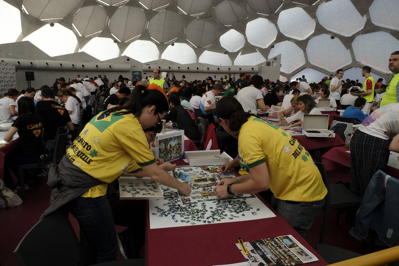 Unos 700 aficionados de 40 países diferentes participan este fin de semana en el I Campeonato del Mundo de Puzles que se celebra en la Cúpula del Mileno de Valladolid y que ha dado inicio hoy sábado con el torneo por equipos, al que seguirán mañana las disciplinas individual y por parejas. En total, el certamen, que cuenta con el apoyo del Ayuntamiento, repartirá 2.500 euros en premios.