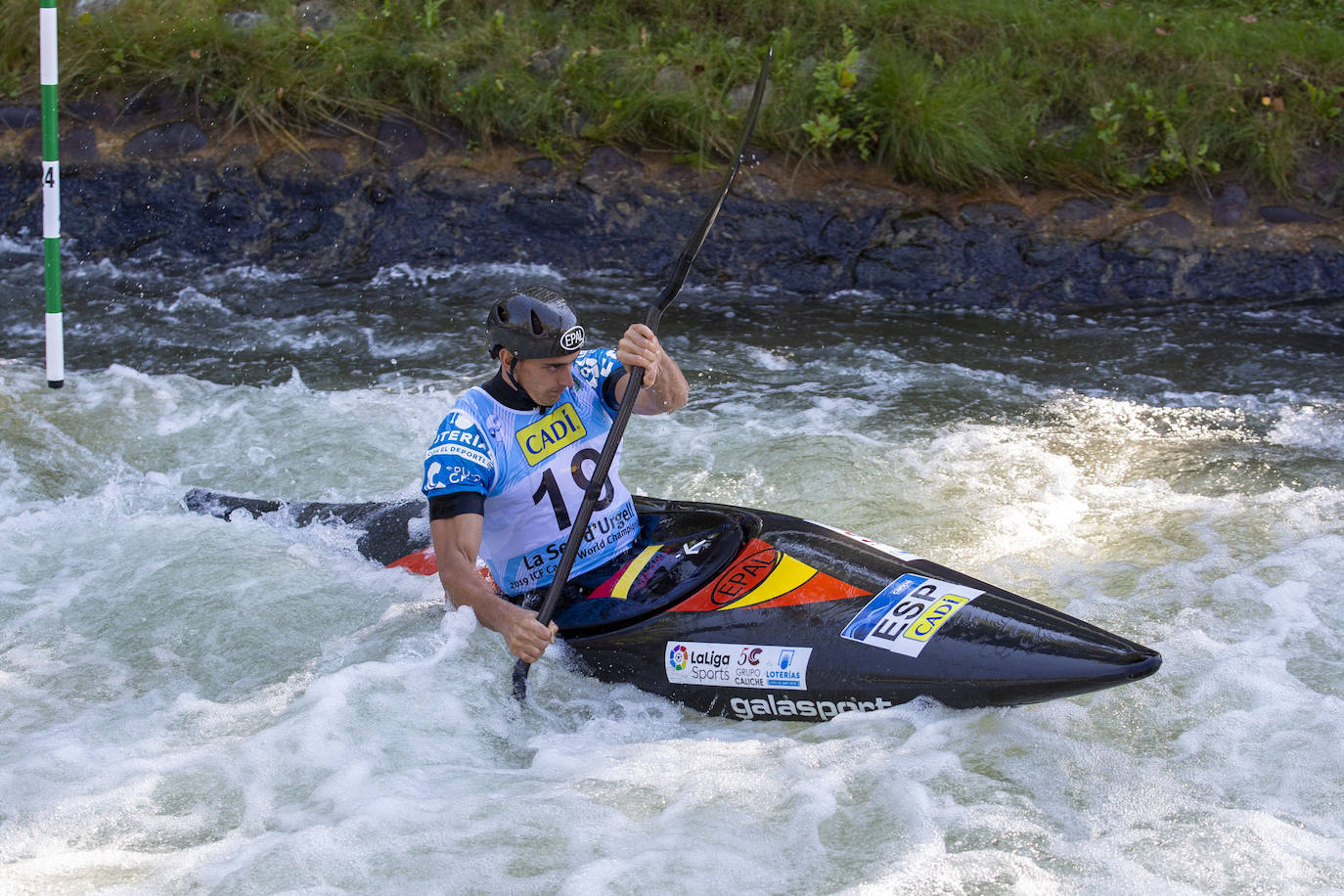 El palista David Llorente, durante su participación en el campeonato del mundo.