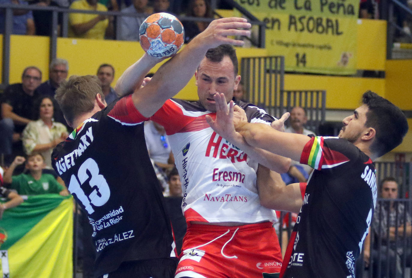 Partido entre el Balonmano Nava y el Logroño 