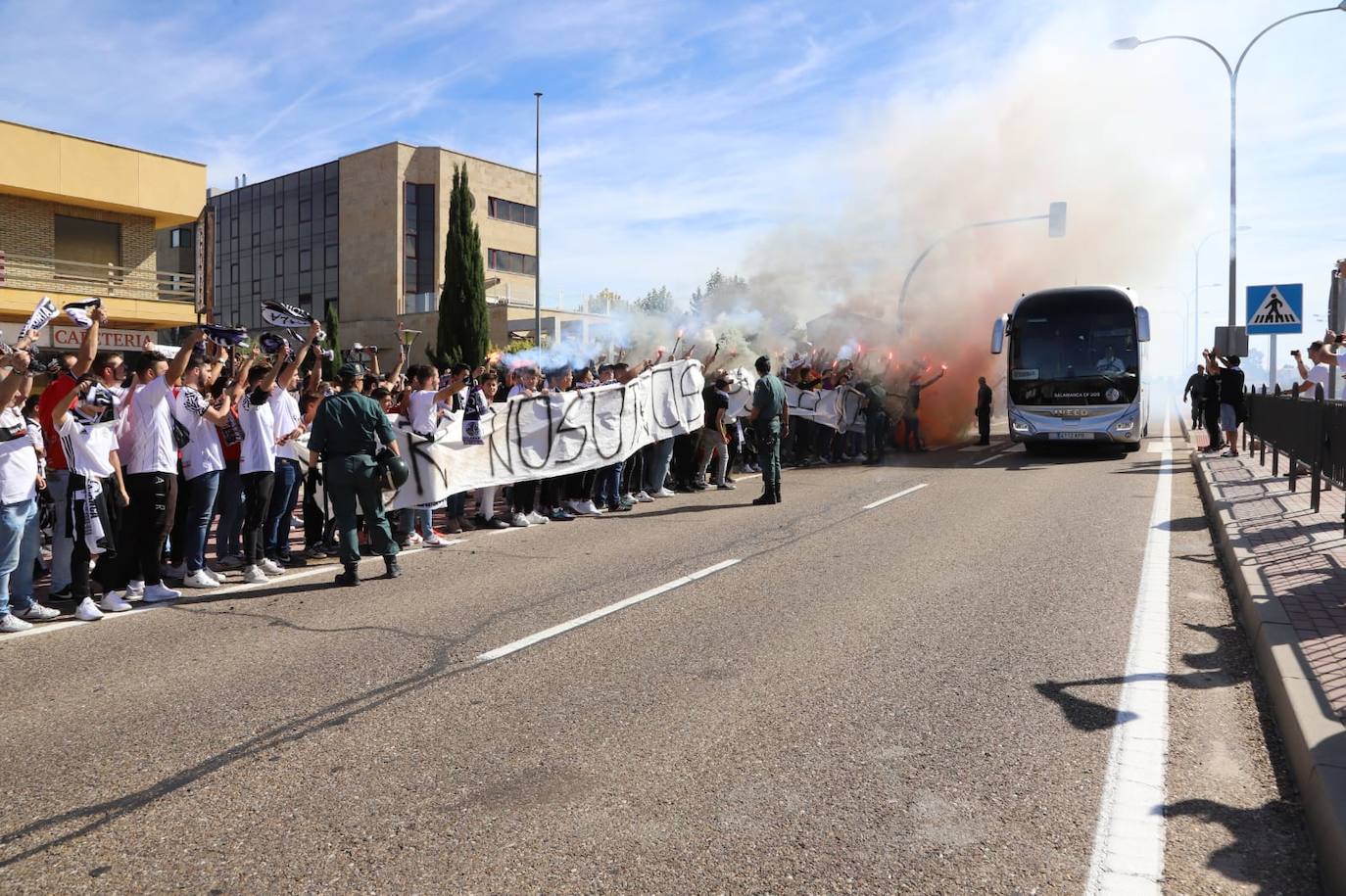 Los jugadores del Salamanca CF UDS y Unionistas. 