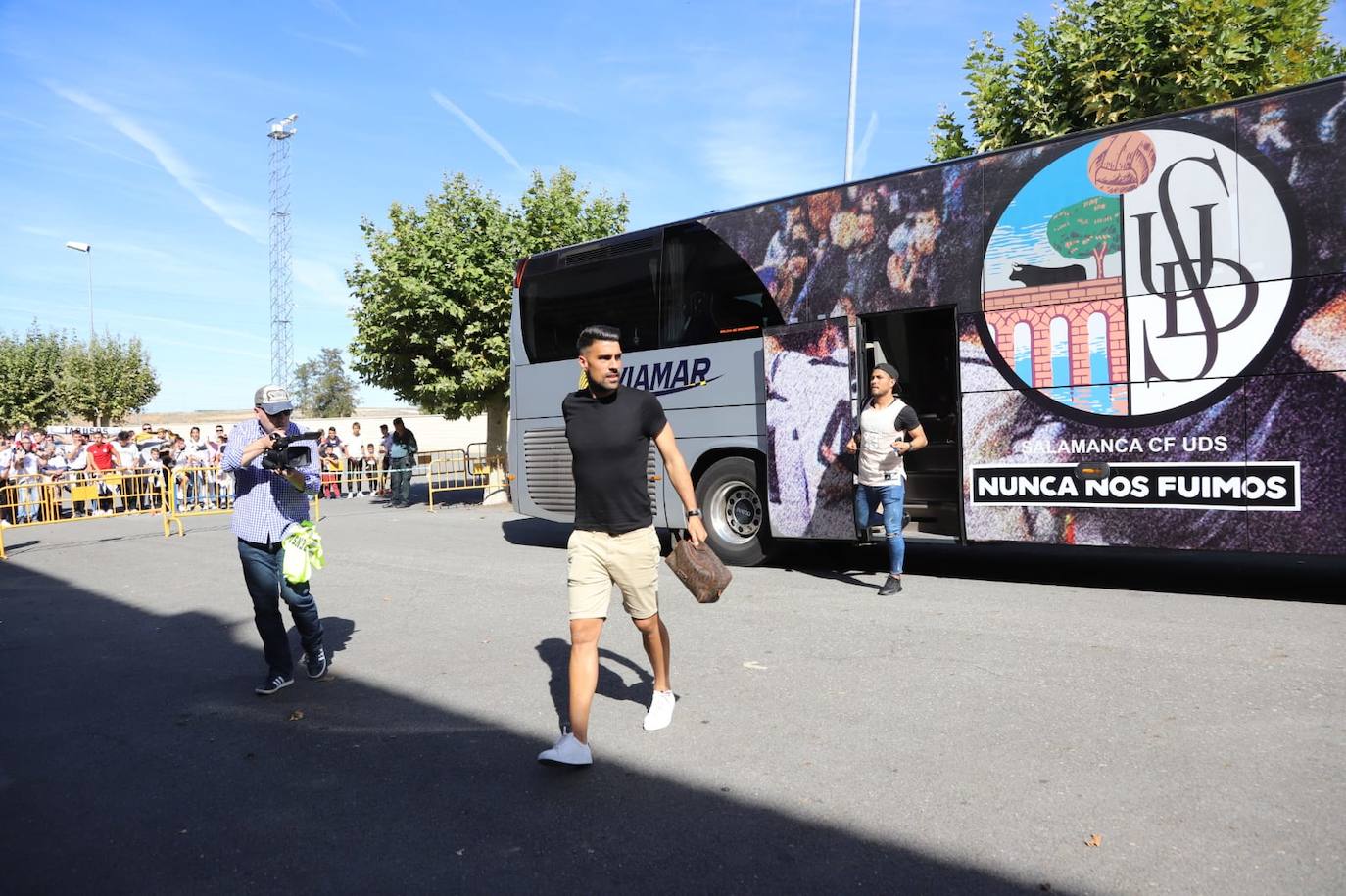 Los jugadores del Salamanca CF UDS y Unionistas. 