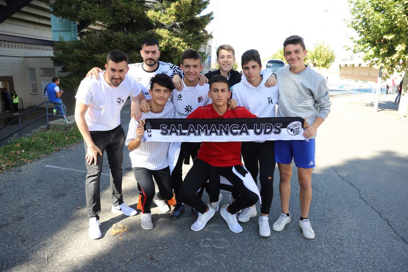 Los jugadores del Salamanca CF UDS y Unionistas. 