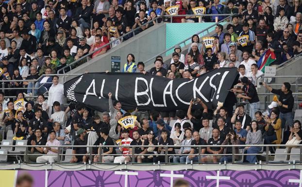 Aficionados de Nueva Zelanda, el pasado día 6 en Tokio, en un partido del Mundial.