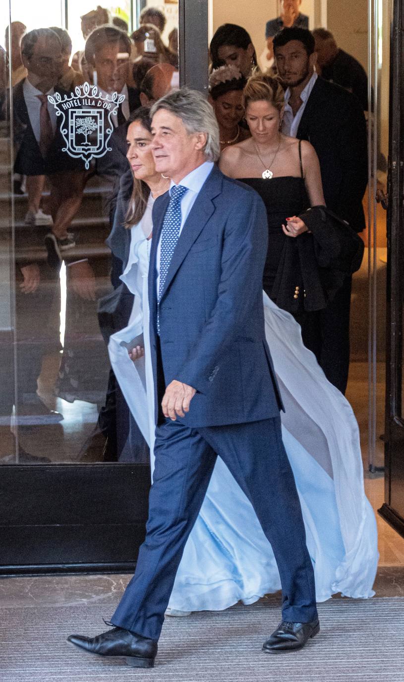 El tenista David Ferrer y Marta Tornel, invitados a la boda de Rafa Nadal y Mery Perelló. 