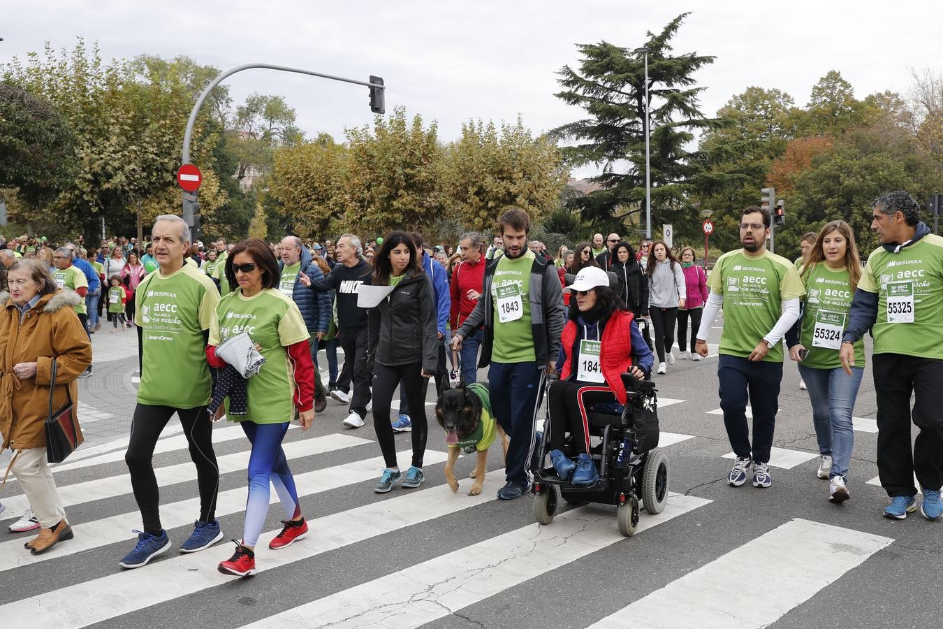 Participantes en la marcha contra el cáncer. 