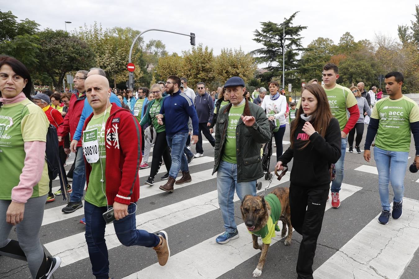 Participantes en la marcha contra el cáncer. 