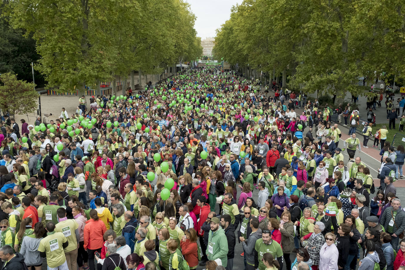 Participantes de la marcha contra el cáncer. 