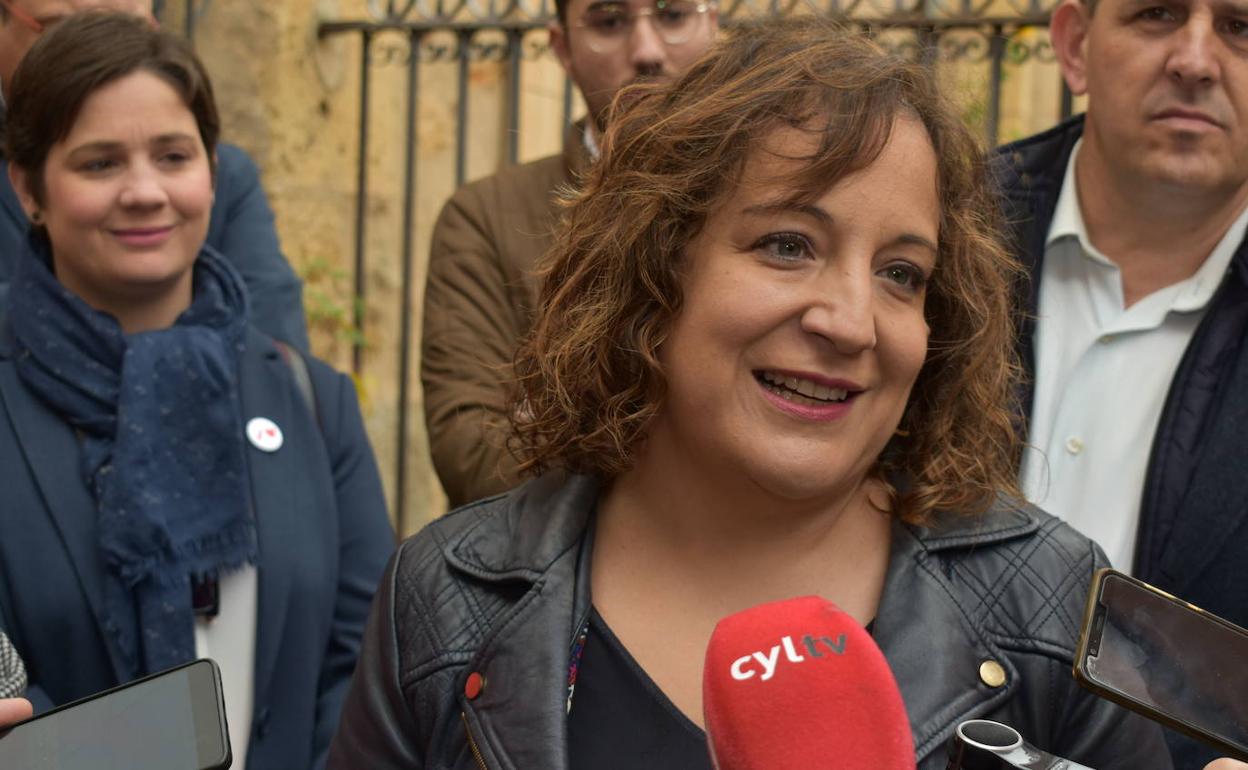 Iratxe García arropa este sábado a los candidatos del PSOE de Segovia. 