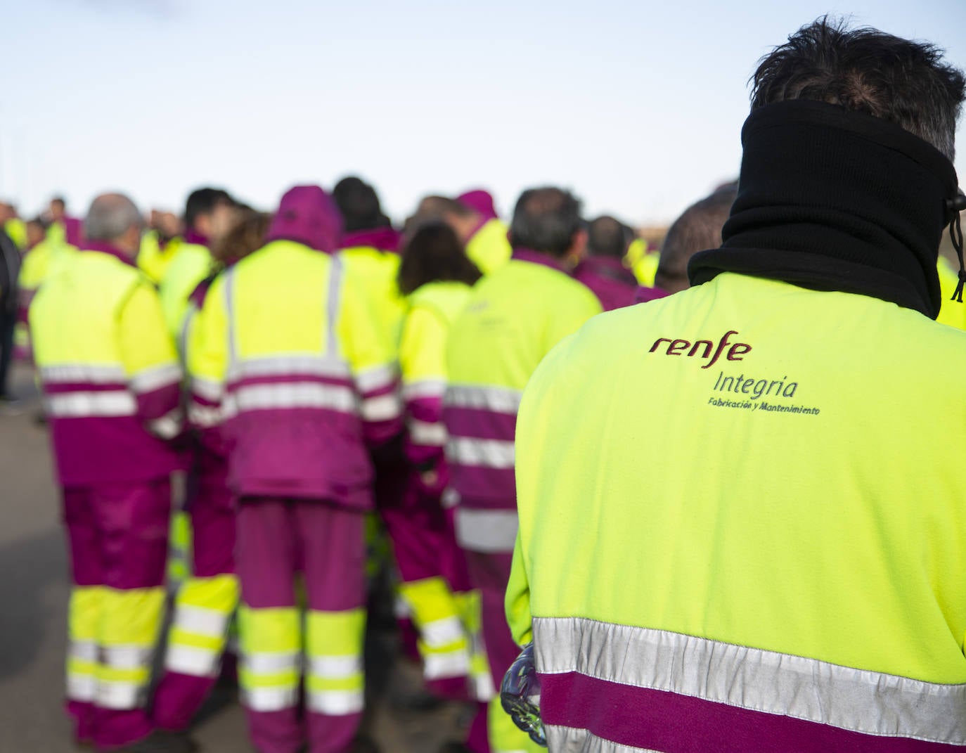 Protesta de los trabajadores de Renfe. 