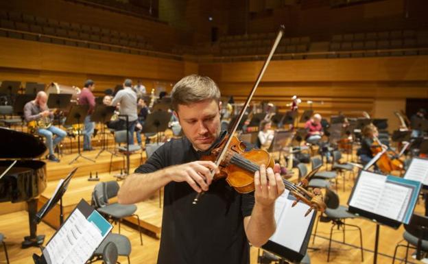 Roberto González-Monjas, en el auditorio Miguel Delibes. 