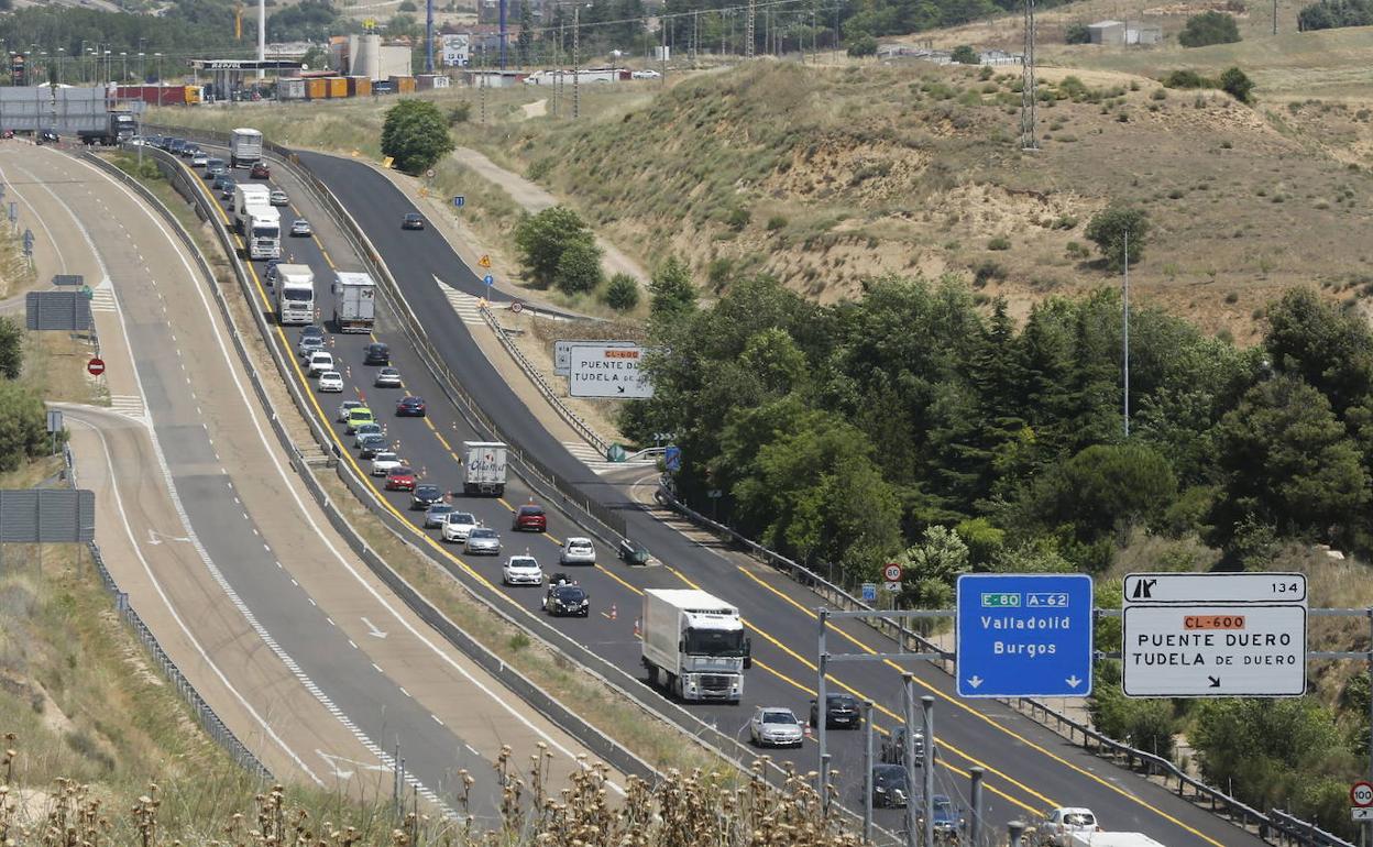 La A-62 a la altura de Simancas. 