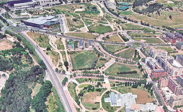 Vista aérea de Villa de Prado, en Valladolid. 