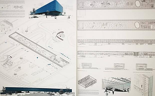 Imagen principal - Proyectos para la creación de un centro de desarrollo y promoción del automóvil, para la Escuela de Doctorado de la UVA y para el centro Creart. Todos incluidos en el catálogo de trabajos de estudiantes de la Escuela de Arquitectura. 