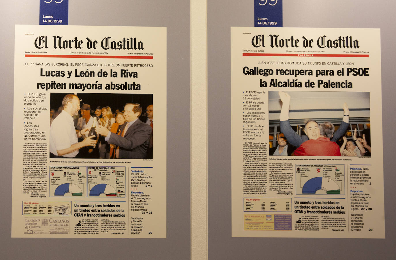 Las Cortes de Castilla y León y El Norte de Castilla reúnen en una exposición, a partir de la completa hemeroteca del diario decano de la prensa española, los hitos de los 11 comicios locales desde 1979